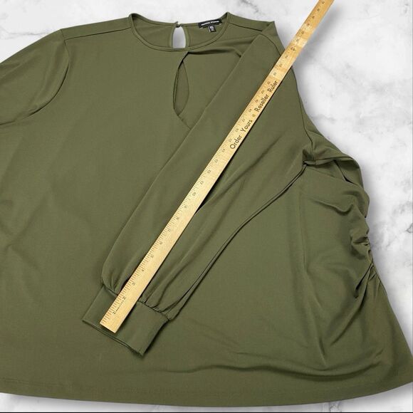 Universal Standard Womens Side Cinch Keyhole Blouse Size 2XL Green - Picture 5 of 15